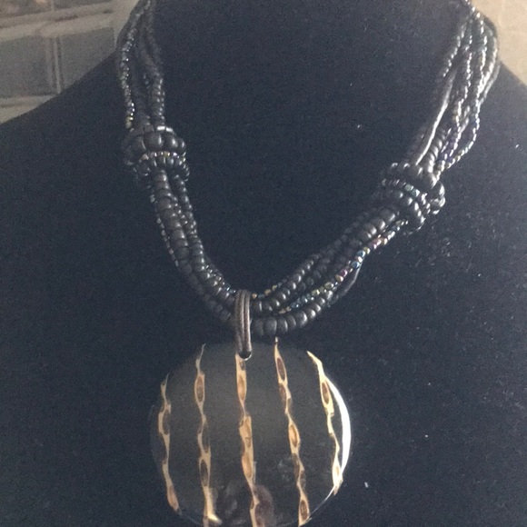 Multi-Colored Seed Beads with Pendant - Picture 1 of 4